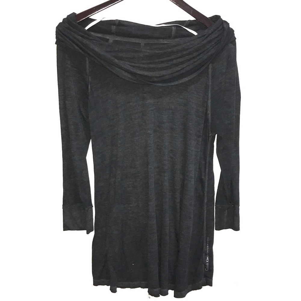 Calvin Klein performance sheer cowl neck top